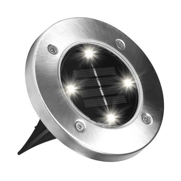 Комплект садових світильників на сонячній батареї Solar Disk Lights, 4 шт ∙ Вуличні ліхтарі з датчиком світла 11458 фото