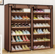 Шафа для взуття Shoe Cabinet тканинний двосекційний органайзер з поличками 52708 фото 2