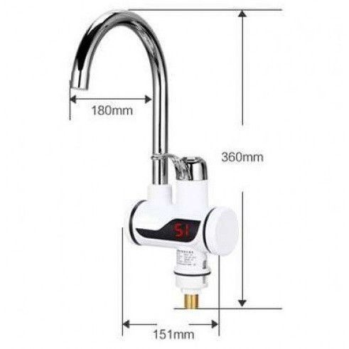 Проточний водонагрівач на кран з душем Water Faucet & Shower з нижнім підключенням 51257 фото